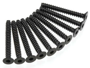 Axial AX470 AX10 Hex 3x25mm Self Tapping Flat Head Screws Black (10)
