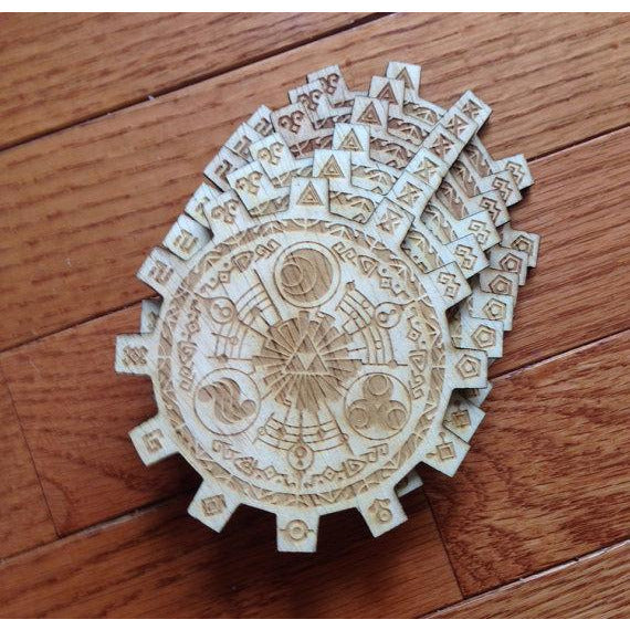 Legend of Zelda Gate of Time Baltic Birch Wood Laser Cut Coasters Set of Six