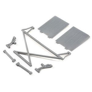 Losi LOS230041 Rear Tower Support X-Bar Mud Guards Gray Rock Rey
