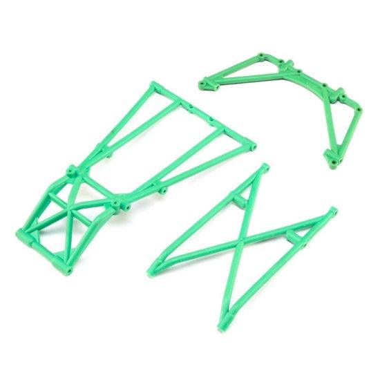 Losi LOS241043 Rear Cage and Hoop Bars Green LMT