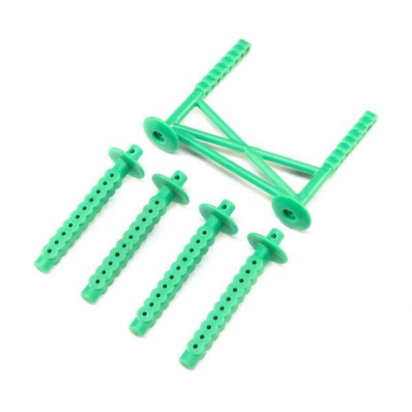 Losi LOS241045 Rear Body Support and Body Posts Green LMT