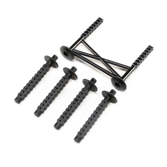 Losi LOS241050 Rear Body Support and Body Posts Black LMT