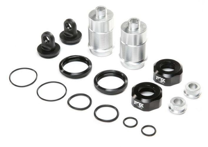 PowerHobby Losi LOS253026 Shock Body Set Silver /Fox Caps (2) Desert Buggy XL-E 2.0