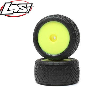Losi LOS41016 BK Bar Rear Mounted Yellow Tires/ Wheels (2) Mini-B