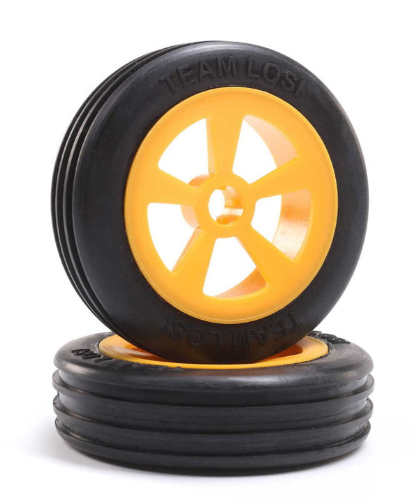 Losi LOS41019 Rib Front Tires Mounted Orange (2) Mini JRX2
