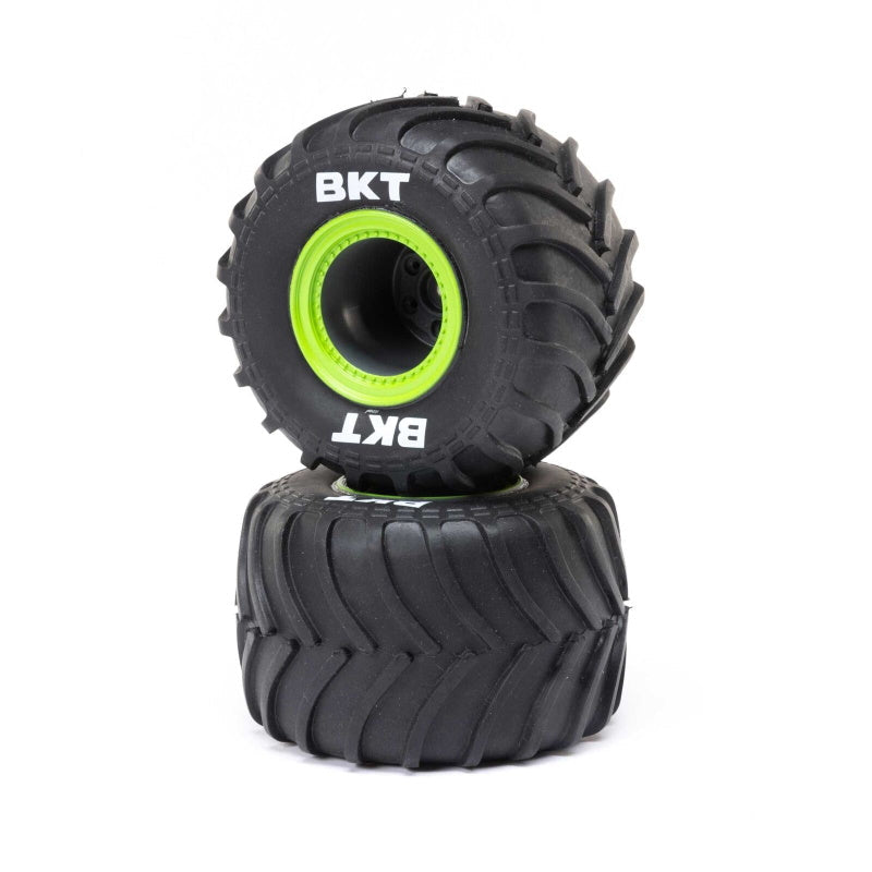 Losi LOS41045 MT TiresGreen Beadlock Premount2 Mini LMT