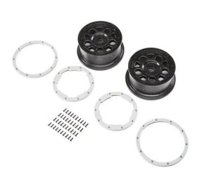 Losi Racing LOS45015 Wheel Black Beadlock Silver (2) Desert Buggy XL-E