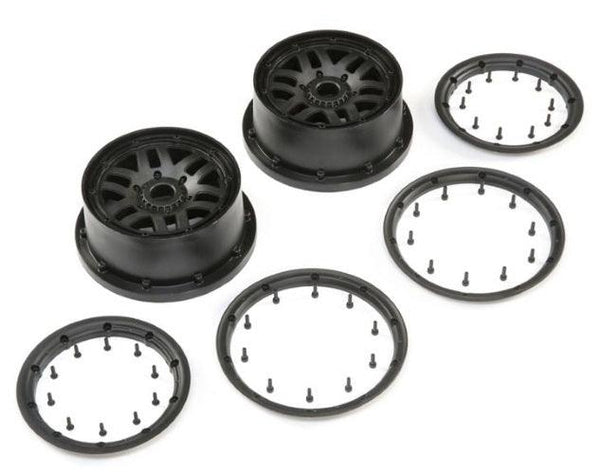 Losi Racing LOS45025 Wheel and Beadlock Set Black (2) 5ive-T 2.0