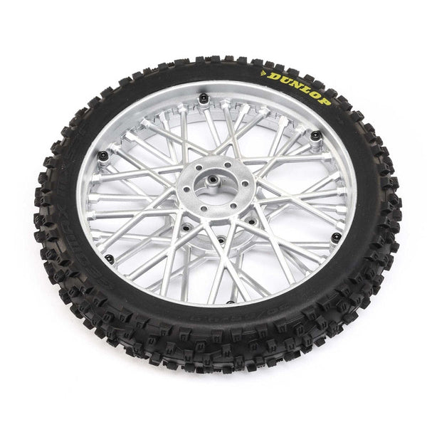Losi LOS46006 Dunlop MX53 Front Tire Mounted, Chrome: Promoto-MX