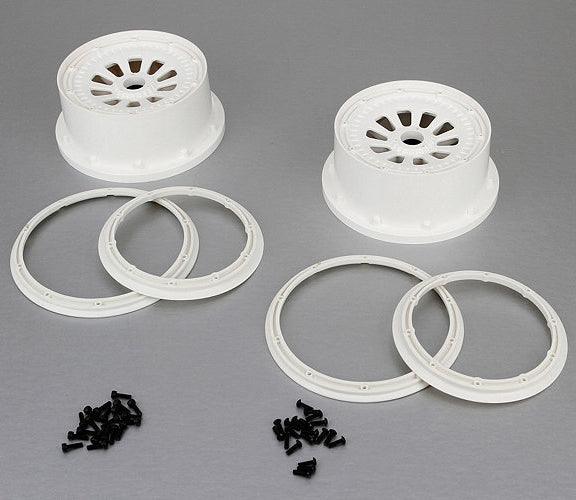 Losi LOSB7033 5IVE-T / Desert Buggy Xl Wheel Set w/ Beadlocks White (2)
