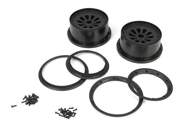 Losi LOSB7034 5IVE-T / Desert Buggy Xl Wheel Set w/ Beadlocks Black (2)
