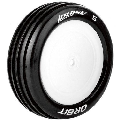E-Orbit 1/10 2WD Front Buggy Tire, Soft, Mounted on White Rim, for Associated B4