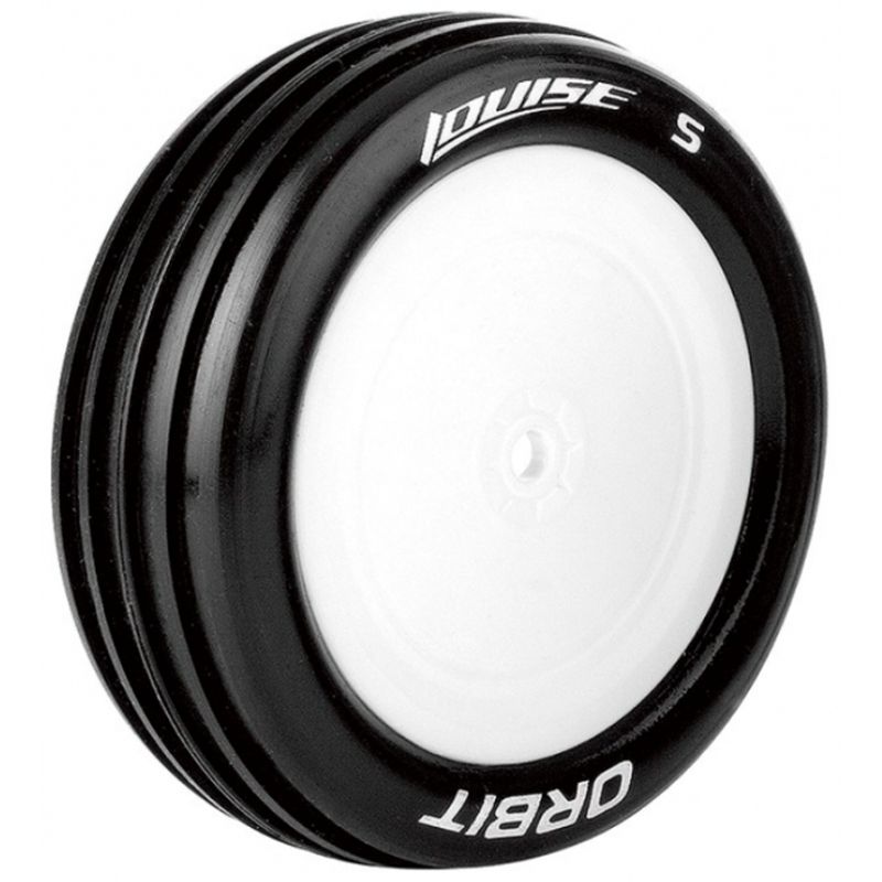 E-Orbit 1/10 2WD Front Buggy Tire, Soft, Mounted on White Rim, for Team Losi 22