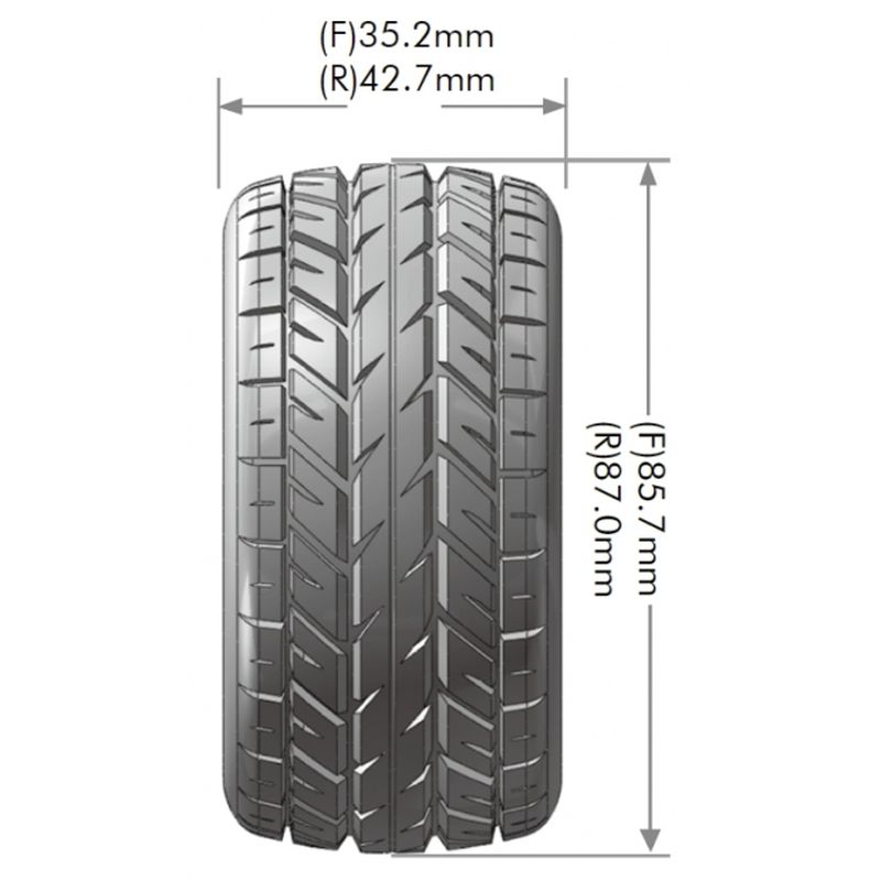 E-Rocket 1/10 4WD Rear Buggy Tire, Soft, Mounted on White Rim, for Kyosho 12mm Hex
