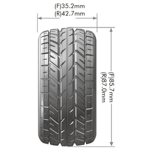 E-Rocket 1/10 4WD Rear Buggy Tire, Soft, Mounted on White Rim, for Kyosho 12mm Hex