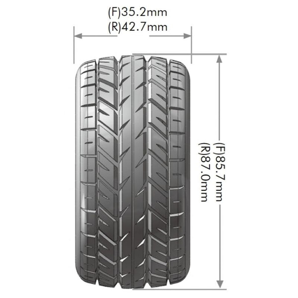 E-Rocket 1/10 4WD Rear Buggy Tire, Soft, Mounted on White Rim, for Kyosho 12mm Hex