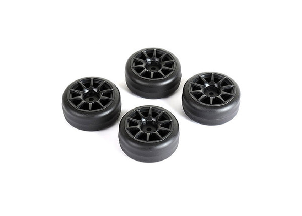 Drift Tires + Wheels 10 Spoke Black +1mm (4pcs), Fits LMX