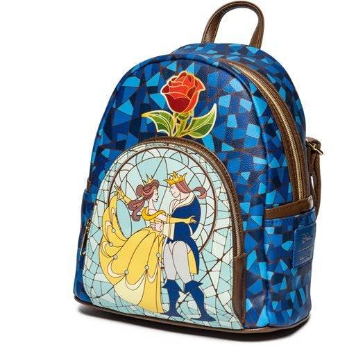 ToyShnip Loungefly Beauty and the Beast Stained-Glass Window Mini-Backpack - Entertainment Earth Exclusive — Backpacks