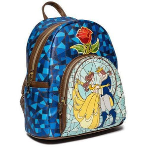 ToyShnip Loungefly Beauty and the Beast Stained-Glass Window Mini-Backpack - Entertainment Earth Exclusive — Backpacks