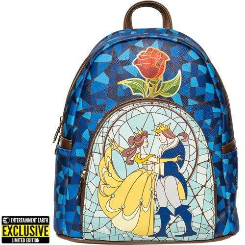 ToyShnip Loungefly Beauty and the Beast Stained-Glass Window Mini-Backpack - Entertainment Earth Exclusive — Backpacks