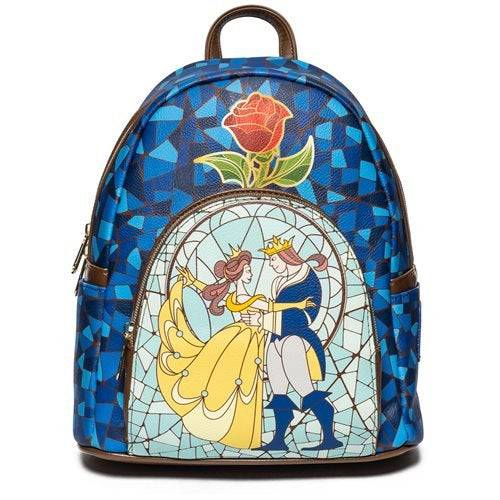 ToyShnip Loungefly Beauty and the Beast Stained-Glass Window Mini-Backpack - Entertainment Earth Exclusive — Backpacks