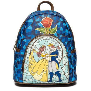 ToyShnip Loungefly Beauty and the Beast Stained-Glass Window Mini-Backpack - Entertainment Earth Exclusive — Backpacks