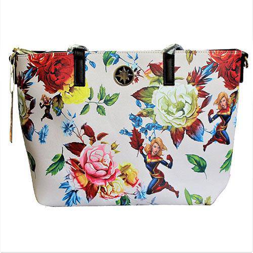 ToyShnip Loungefly Captain Marvel Floral Tote Purse — Toys & Games