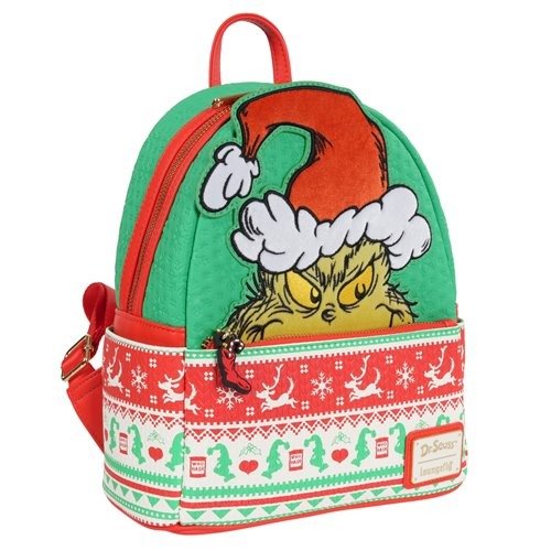 ToyShnip Loungefly How the Grinch Stole Christmas Grinch Christmas Sweater Mini-Backpack - Entertainment Earth Exclusive —