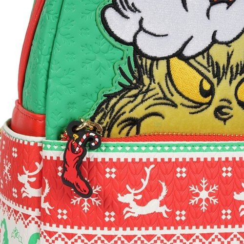 ToyShnip Loungefly How the Grinch Stole Christmas Grinch Christmas Sweater Mini-Backpack - Entertainment Earth Exclusive —