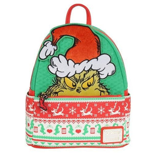 ToyShnip Loungefly How the Grinch Stole Christmas Grinch Christmas Sweater Mini-Backpack - Entertainment Earth Exclusive —