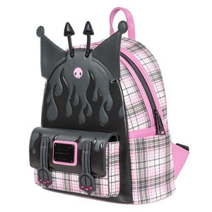 ToyShnip Loungefly Sanrio Kuromi Flames and Plaid Mini-Backpack - Entertainment Earth Exclusive — Backpacks