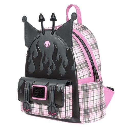 ToyShnip Loungefly Sanrio Kuromi Flames and Plaid Mini-Backpack - Entertainment Earth Exclusive — Backpacks