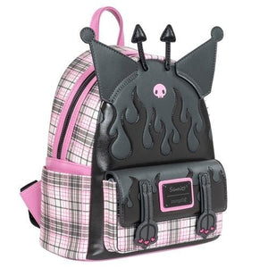 ToyShnip Loungefly Sanrio Kuromi Flames and Plaid Mini-Backpack - Entertainment Earth Exclusive — Backpacks