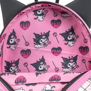 ToyShnip Loungefly Sanrio Kuromi Flames and Plaid Mini-Backpack - Entertainment Earth Exclusive — Backpacks