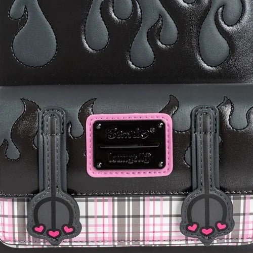 ToyShnip Loungefly Sanrio Kuromi Flames and Plaid Mini-Backpack - Entertainment Earth Exclusive — Backpacks
