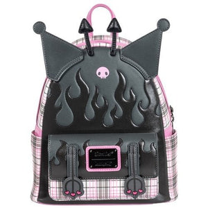 ToyShnip Loungefly Sanrio Kuromi Flames and Plaid Mini-Backpack - Entertainment Earth Exclusive — Backpacks