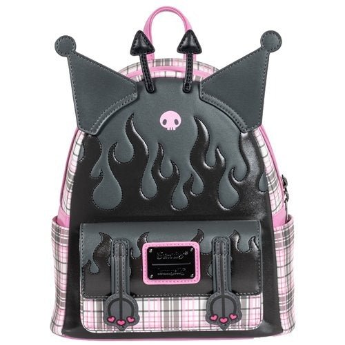 ToyShnip Loungefly Sanrio Kuromi Flames and Plaid Mini-Backpack - Entertainment Earth Exclusive — Backpacks