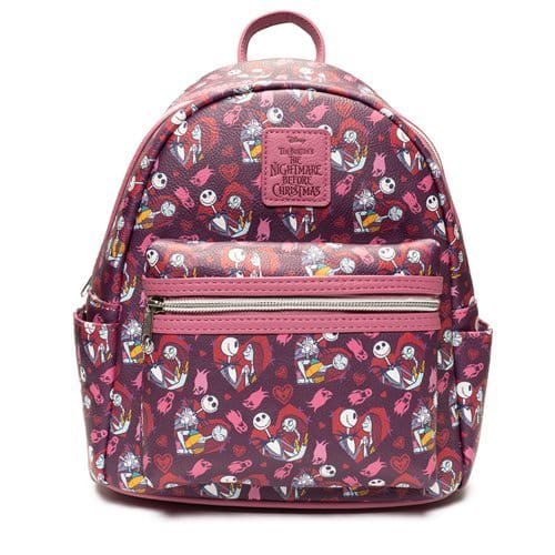 ToyShnip Loungefly The Nightmare Before Christmas Jack and Sally Hearts Mini-Backpack - Entertainment Earth Exclusive —