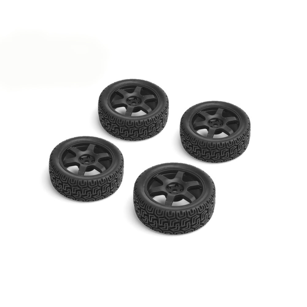 Louise R/C 1/10 Rally Tires 6 Spoke Wheel Black (4pc)