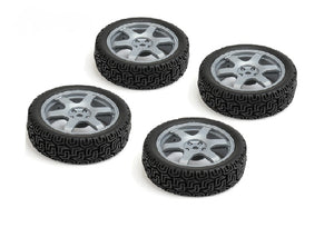 1/10 Rally Tires 6 Spoke Wheel Gray / ET-0mm (4pcs)