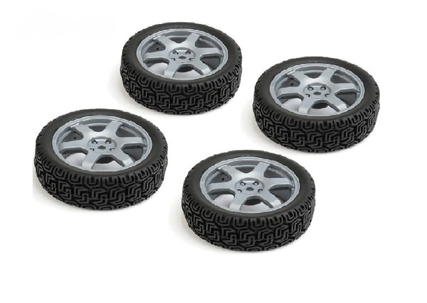 1/10 Rally Tires 6 Spoke Wheel Gray / ET-0mm (4pcs)