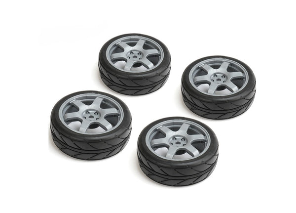 Louise R/C 1/10 Road Tires 6 Spoke Wheel, Gray / ET-0mm (4pcs)