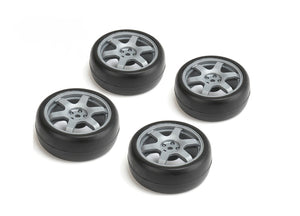 Louise R/C 1/10 Slick Tires 6 Spoke Wheel Gray / ET-0mm (4pcs)