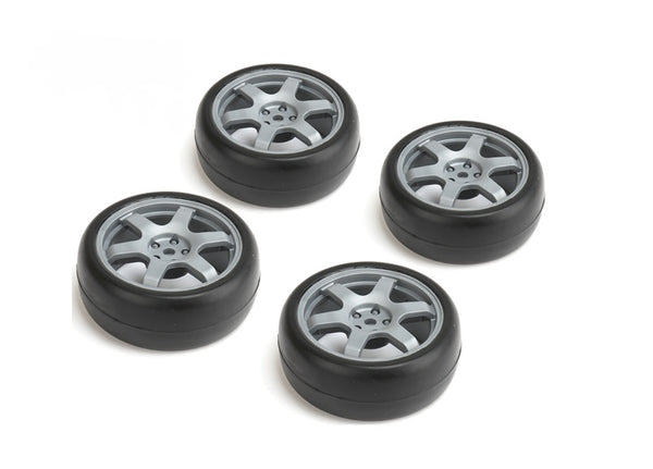 Louise R/C 1/10 Slick Tires 6 Spoke Wheel Gray / ET-0mm (4pcs)