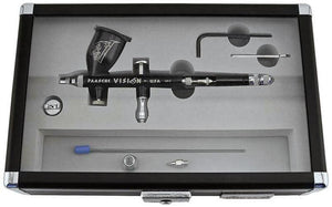 Paasche TGX-2F Vision Dual Double Action Gravity Feed Airbrush Set Talon TGX2F