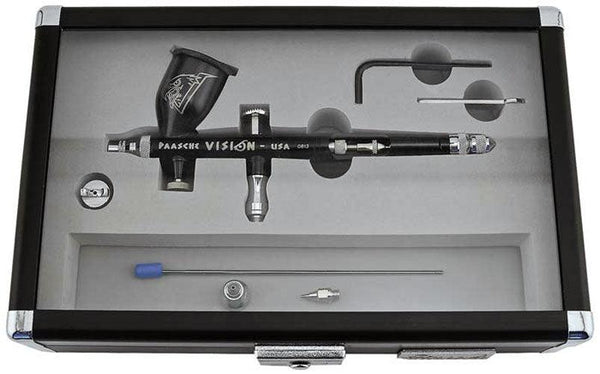 Paasche TGX-2F Vision Dual Double Action Gravity Feed Airbrush Set Talon TGX2F