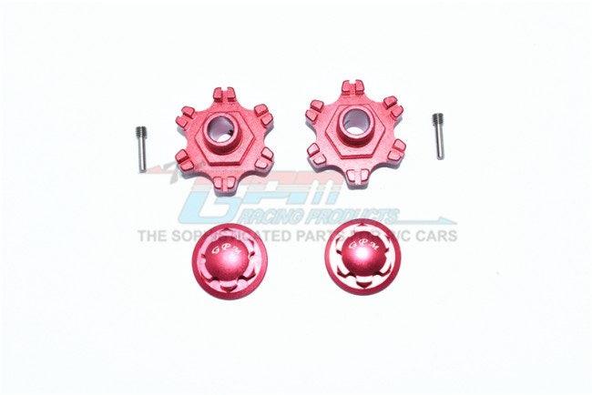GPM ALUMINUM WHEEL HEX (+6MM) + WHEEL LOCK Arrma Limitless RED