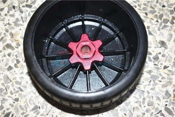 GPM ALUMINUM WHEEL HEX (+6MM) + WHEEL LOCK Arrma Limitless RED