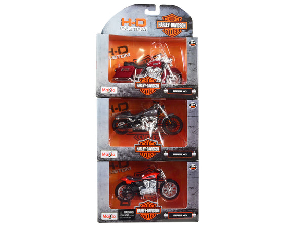 Harley-Davidson Motorcycles 6 piece Set Series 40 1/18 Diecast Models by Maisto