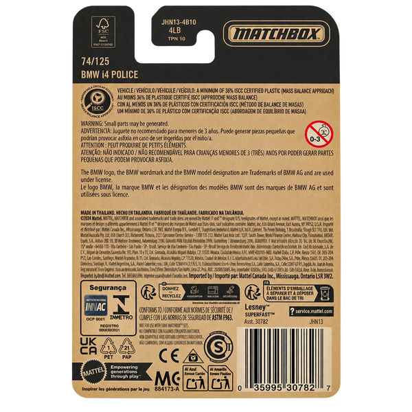Matchbox BMW i4 Police | Matchbox Series 74/125